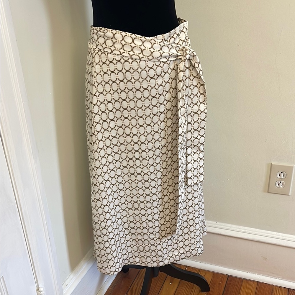 Chic Geometric Print Wrap Skirt